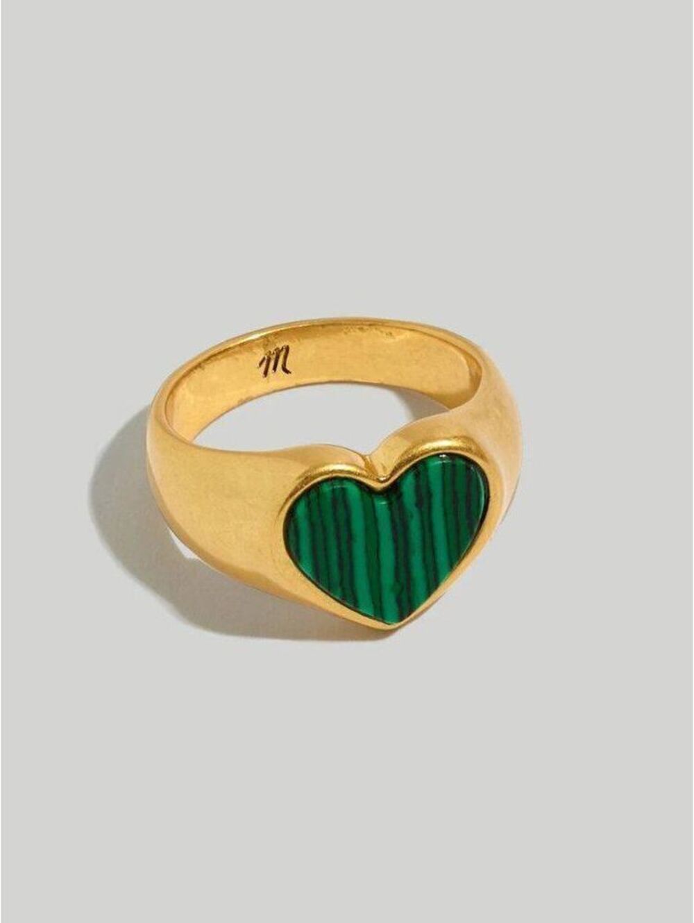 Madewell Malachite Heart Signet Ring